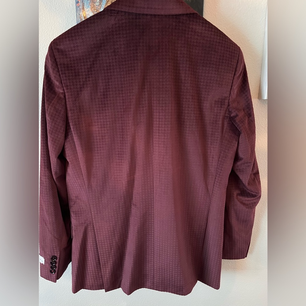 Robert Graham Burgundy Velour type Sports Coat size 40. New with tags - Picture 2 of 11